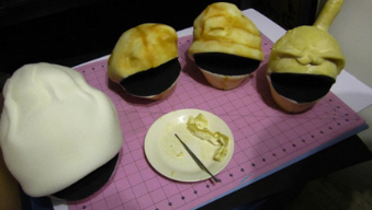 Parathyroid Punk puppets taking shape. A lot of work goes into making these high-tech puppets!